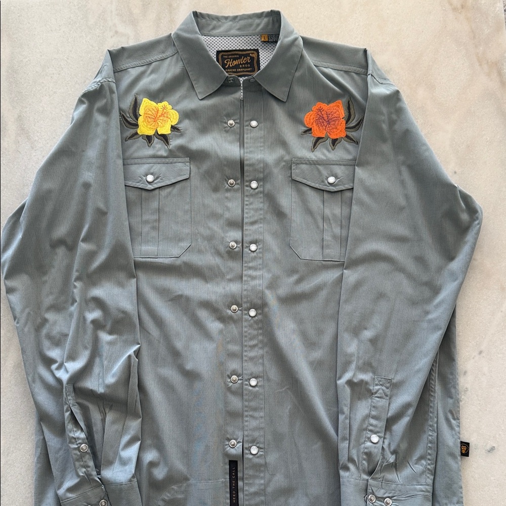 Howler bros Embroidered long sleeve Button-Up Shirt
